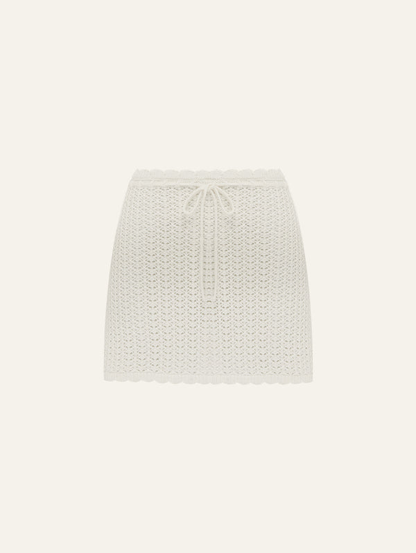 peony swimwear Pointelle Mini Skirt Seashell
