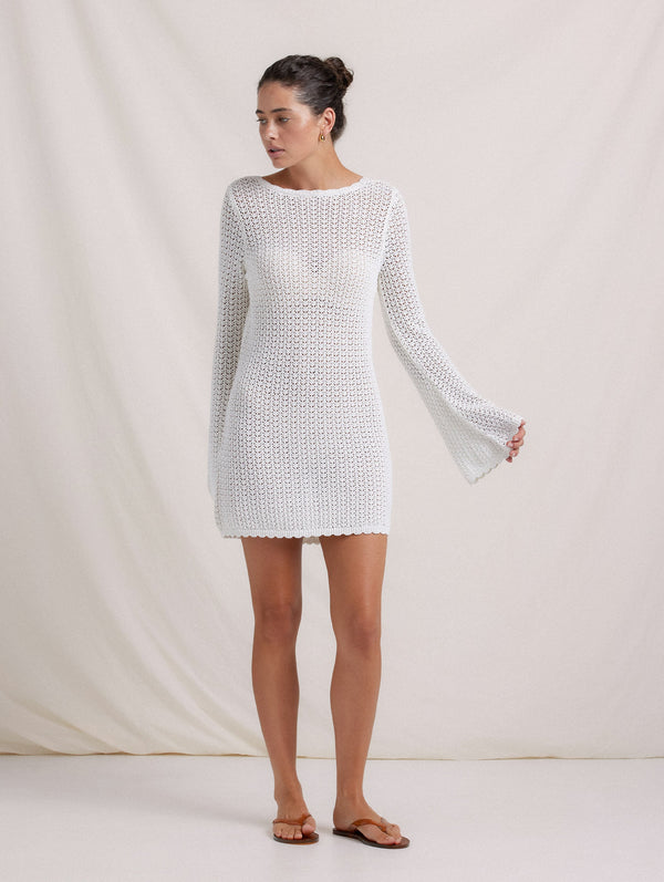 Peony Swimwear Pointelle Rosie Mini Dress Seashell