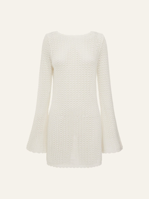 peony swimwear Pointelle Rosie Mini Dress Seashell