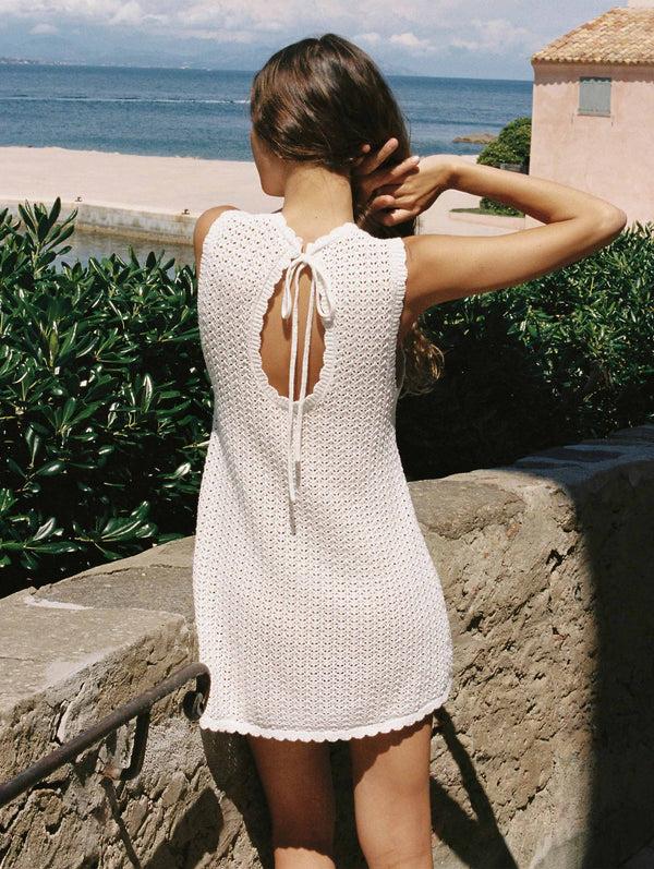 Peony Swimwear Pointelle Shift Mini Dress Seashell