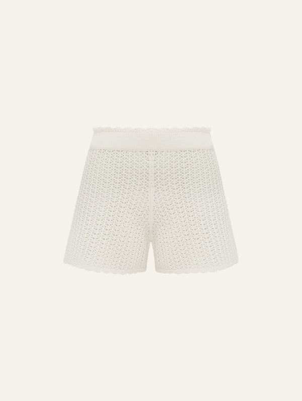 peony swimwear Pointelle Short Seashell