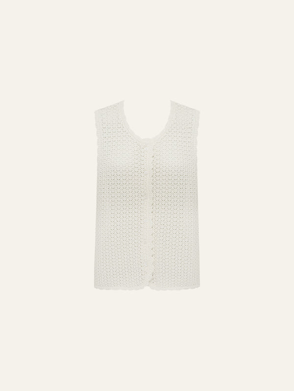 peony swimwear Pointelle Vest Seashell