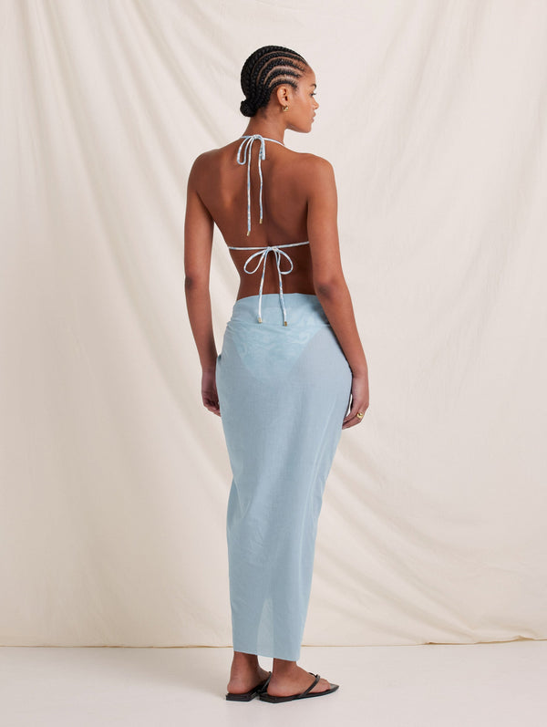 Peony Swimwear Sarong Dusty Blue