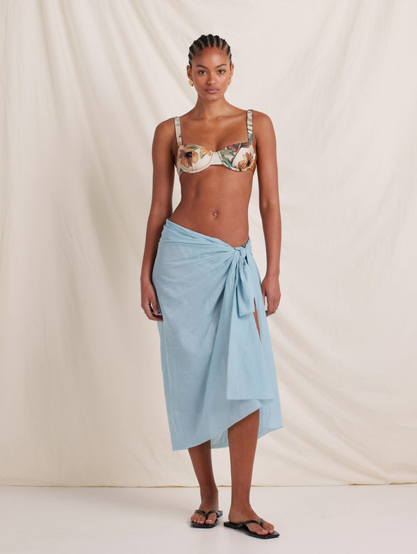 Peony Swimwear Sarong Dusty Blue