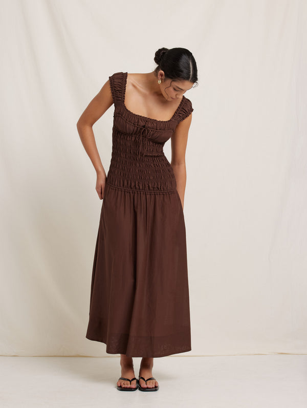 Peony Swimwear Sonnet Midi Dress Pecan