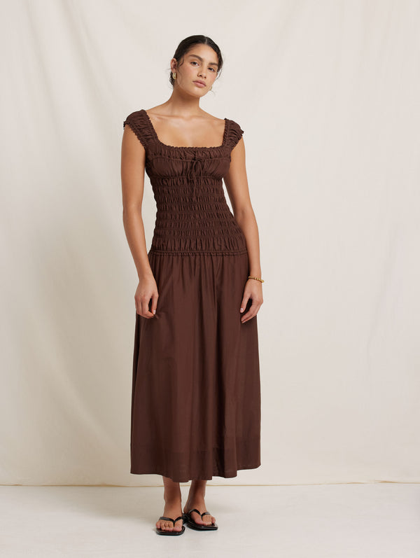 Peony Swimwear Sonnet Midi Dress Pecan