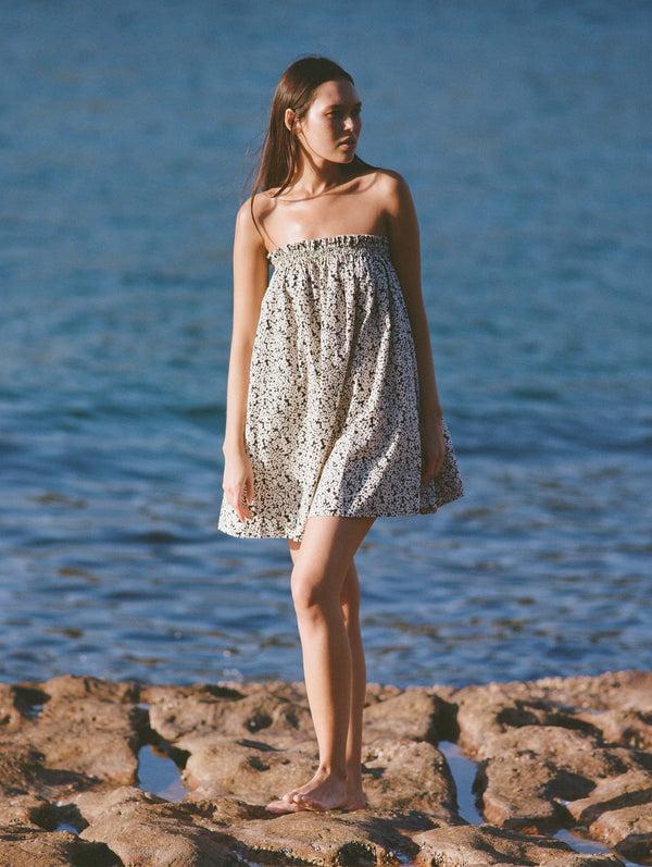 Peony Swimwear Strapless Ruched Mini Dress Bisou