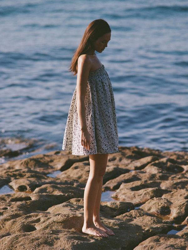 Peony Swimwear Strapless Ruched Mini Dress Bisou