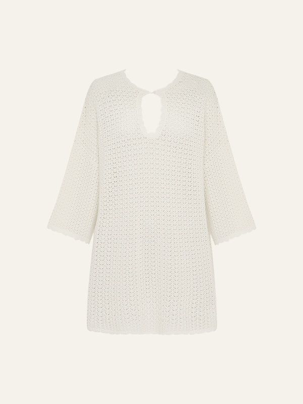 peony swimwear Pointelle Oversized Mini Dress Seashell