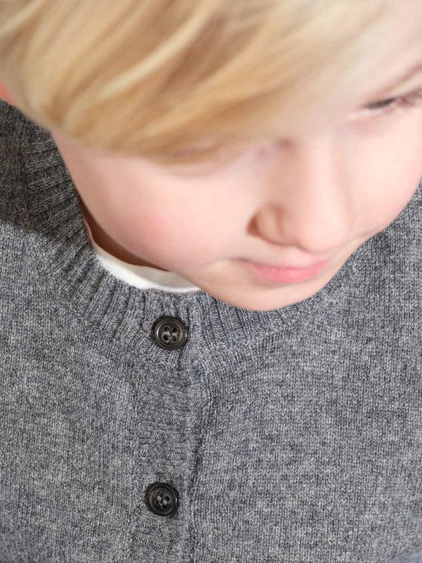 People's Republic Of Cashmere Kids Cardigan - Heather Grey