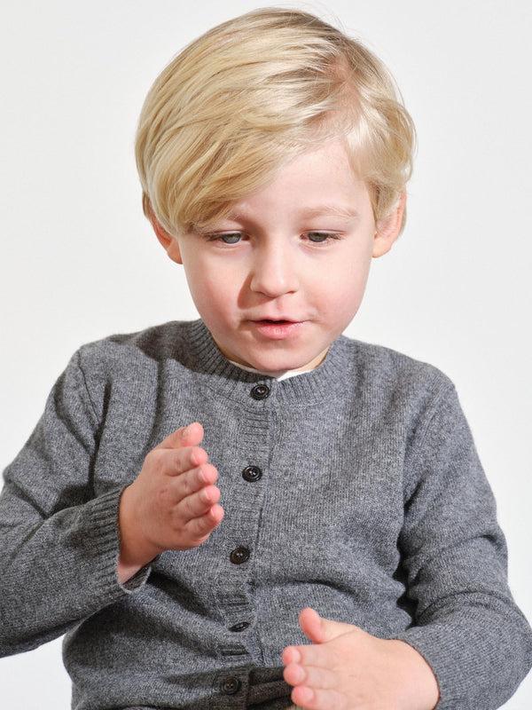 people's republic of cashmere Kids Cardigan - Heather Grey