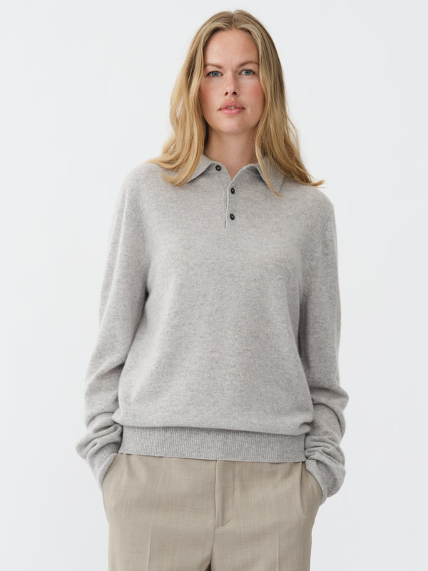 people's republic of cashmere Original Polo - Ash Grey