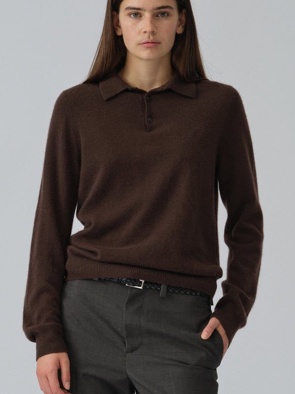 people's republic of cashmere Original Polo - Dark Brown