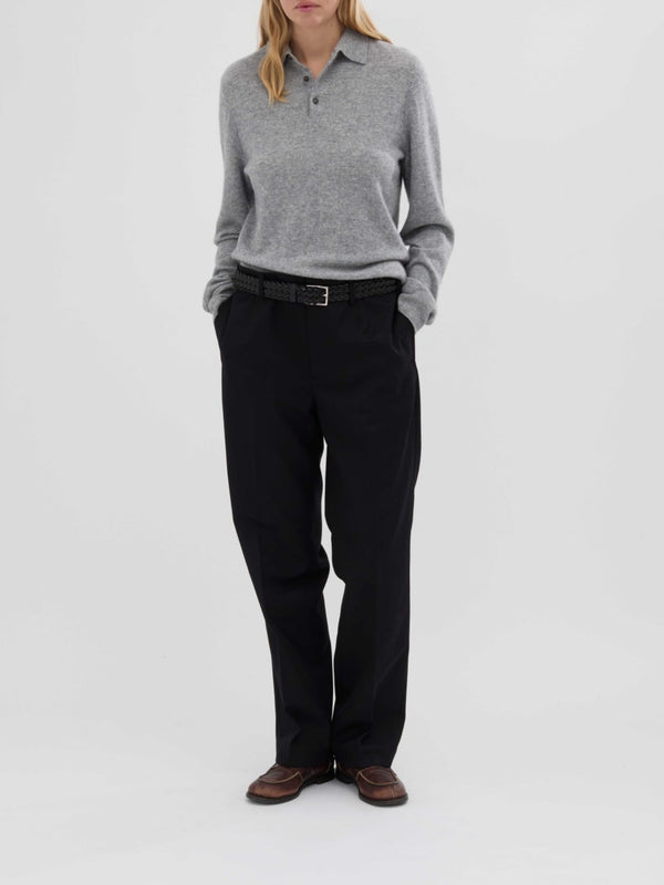 People's Republic Of Cashmere Original Polo - Heather Grey Light