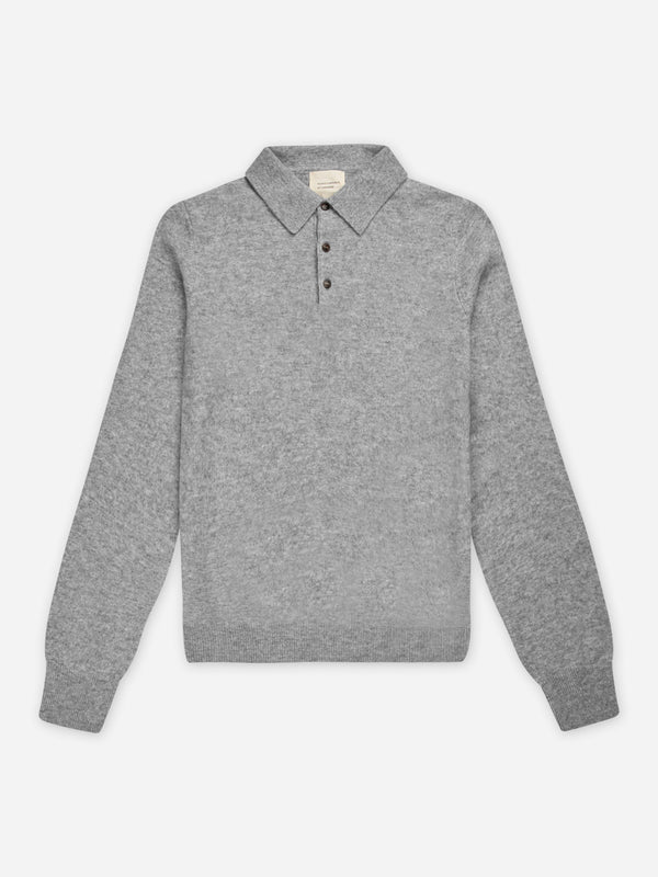 People's Republic Of Cashmere Original Polo - Heather Grey Light