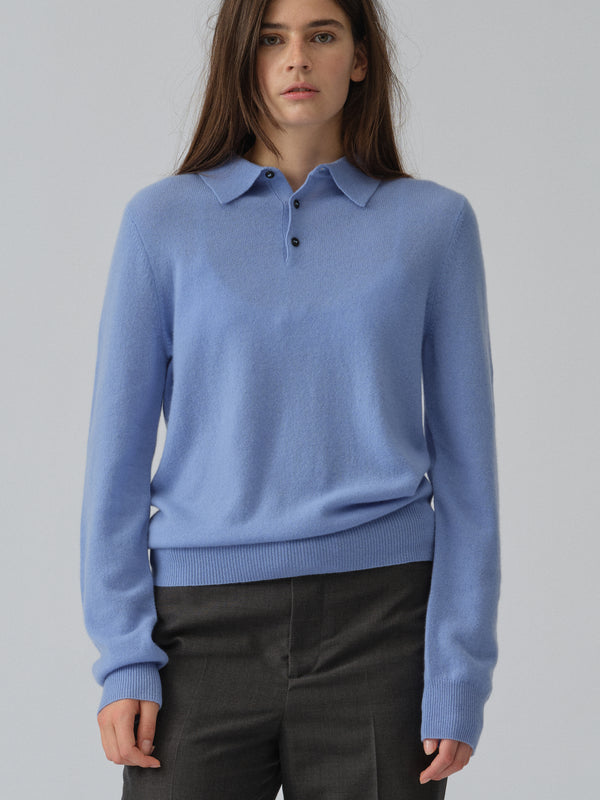 People's Republic Of Cashmere Original Polo - Soft Blue