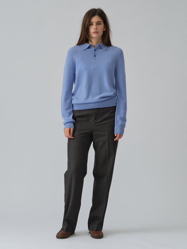 people's republic of cashmere Original Polo - Soft Blue