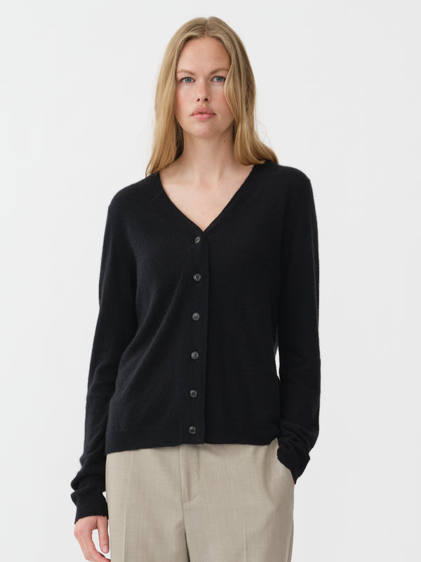 people's republic of cashmere Air V-Cardigan - Black