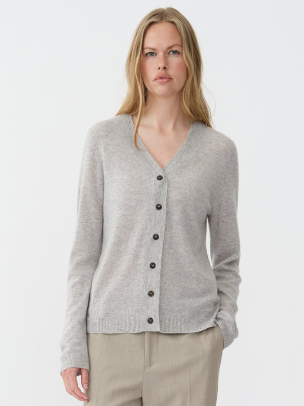 people's republic of cashmere Air V-Cardigan - Grey