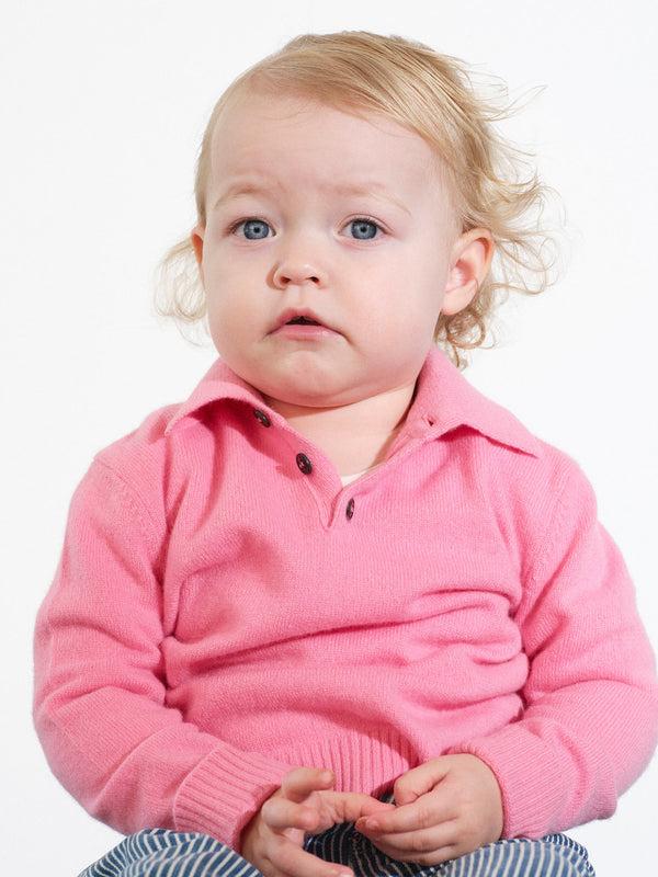 people's republic of cashmere Kids Polo - Blush