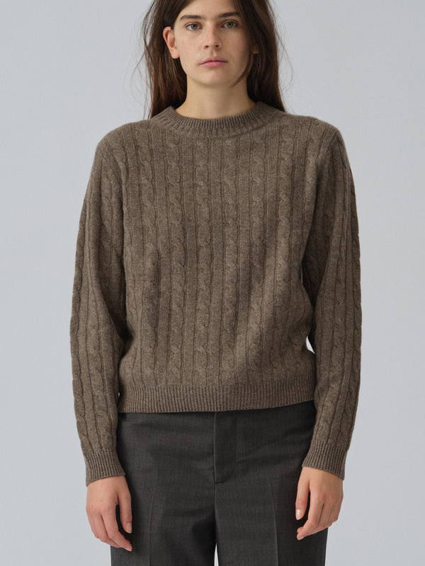 people's republic of cashmere Premium Classic Cableknit - Truffle