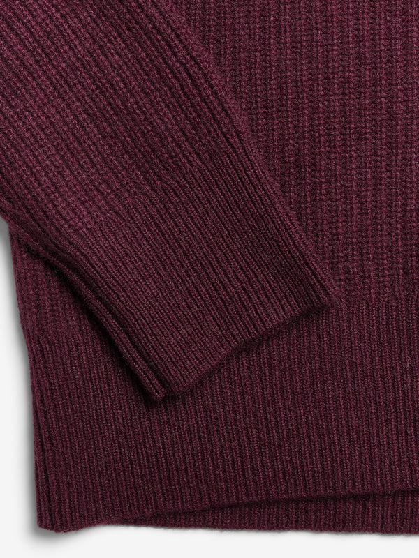 People's Republic Of Cashmere Premium Ribbed Cardigan - Bordeaux
