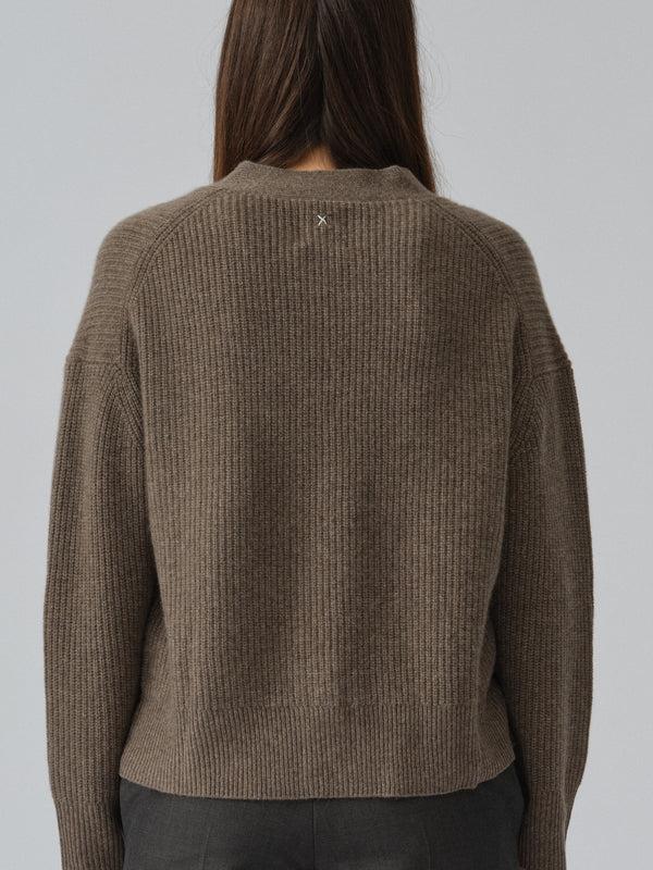People's Republic Of Cashmere Premium Ribbed Cardigan - Truffle