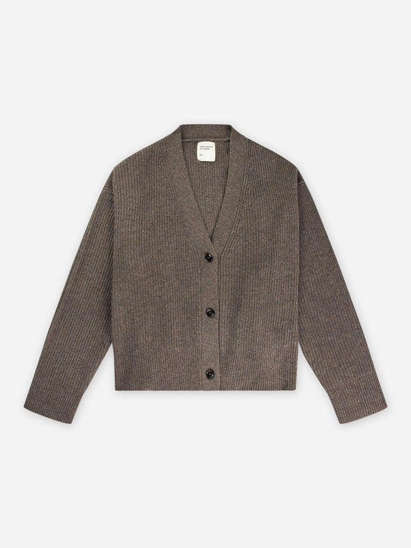 People's Republic Of Cashmere Premium Ribbed Cardigan - Truffle