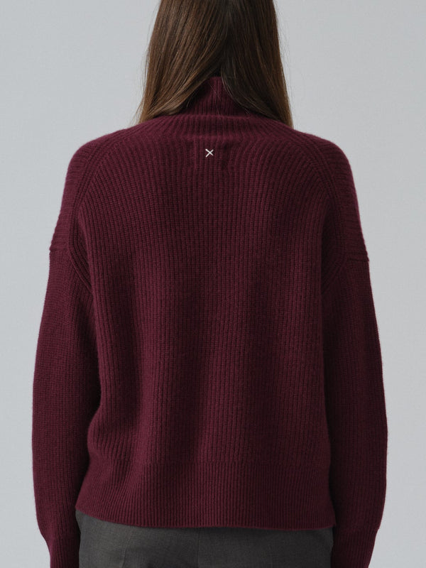 People's Republic Of Cashmere Premium Ribbed Turtleneck - Bordeaux