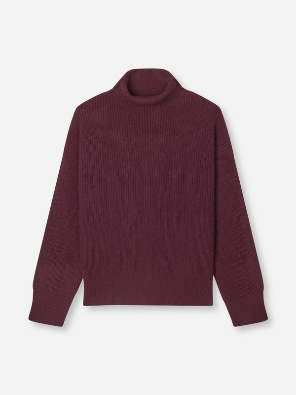 People's Republic Of Cashmere Premium Ribbed Turtleneck - Bordeaux