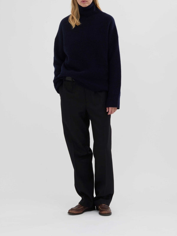 People's Republic Of Cashmere Premium Ribbed Turtleneck - Navy Blue