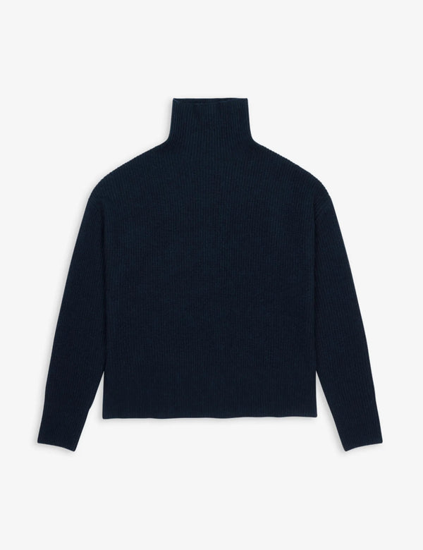 People's Republic Of Cashmere Premium Ribbed Turtleneck - Navy Blue
