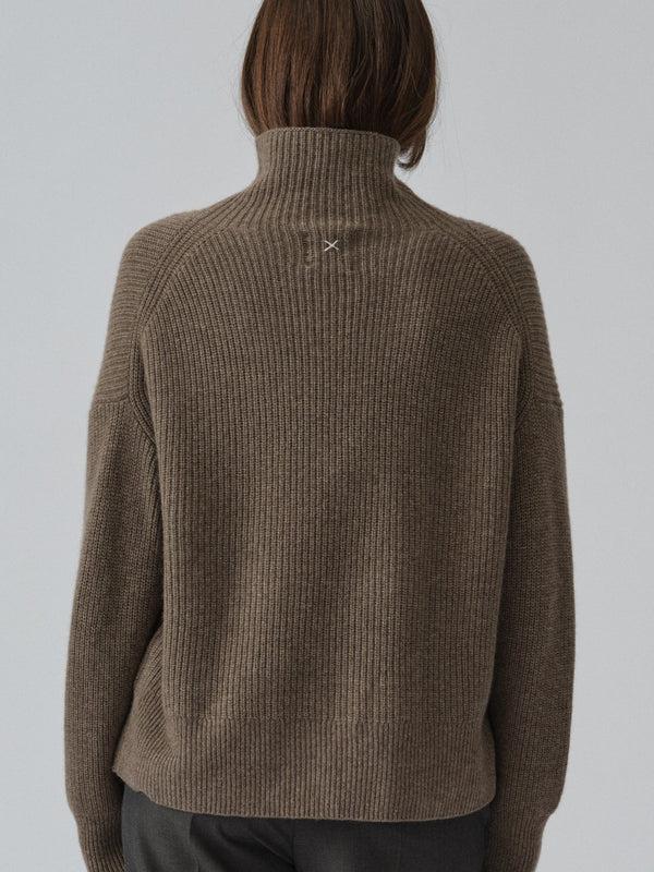 People's Republic Of Cashmere Premium Ribbed Turtleneck - Truffle