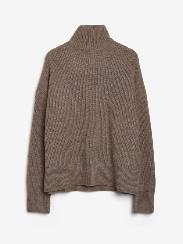 People's Republic Of Cashmere Premium Ribbed Turtleneck - Truffle
