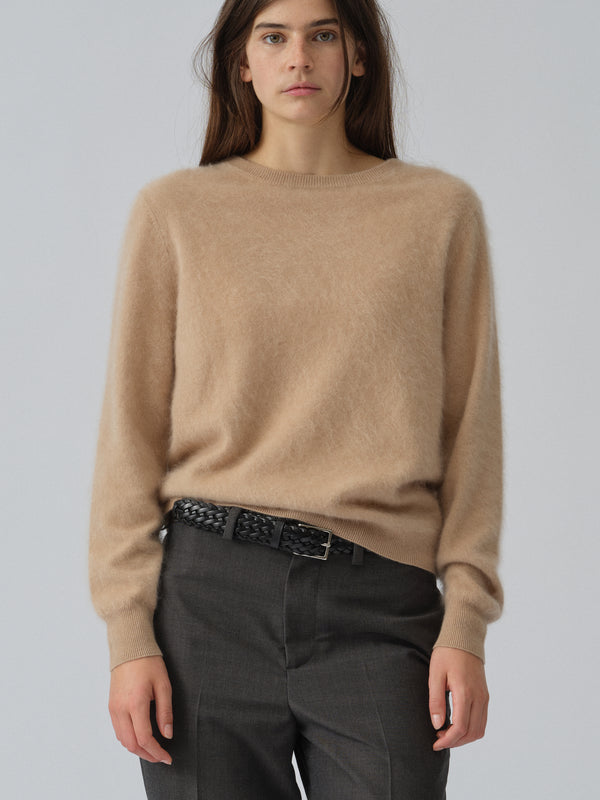 People's Republic Of Cashmere Women's Brushed Crewneck - Camel