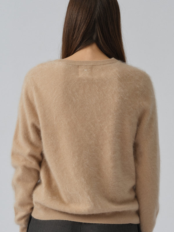 People's Republic Of Cashmere Women's Brushed Crewneck - Camel
