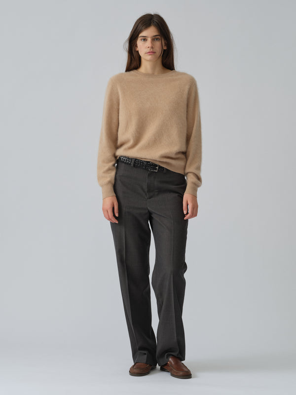 people's republic of cashmere Women's Brushed Crewneck - Camel