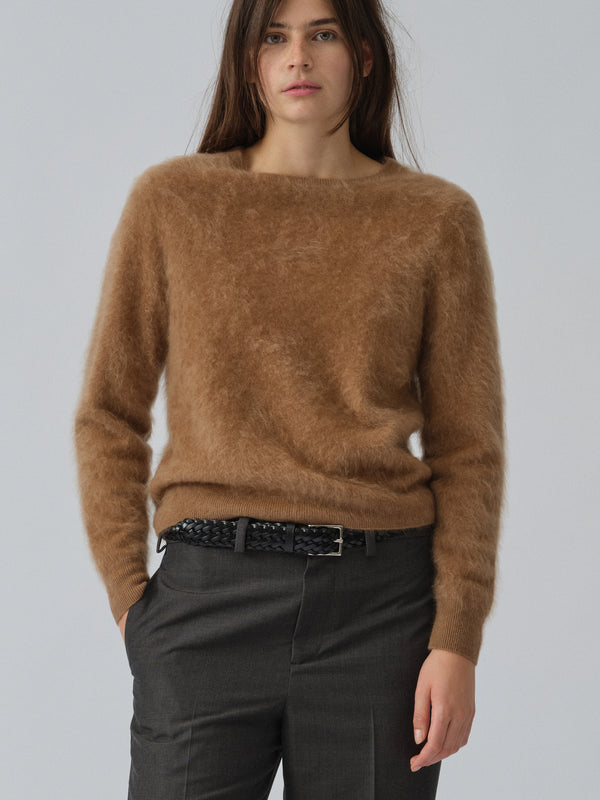 people's republic of cashmere Women's Brushed Crewneck - Caramel