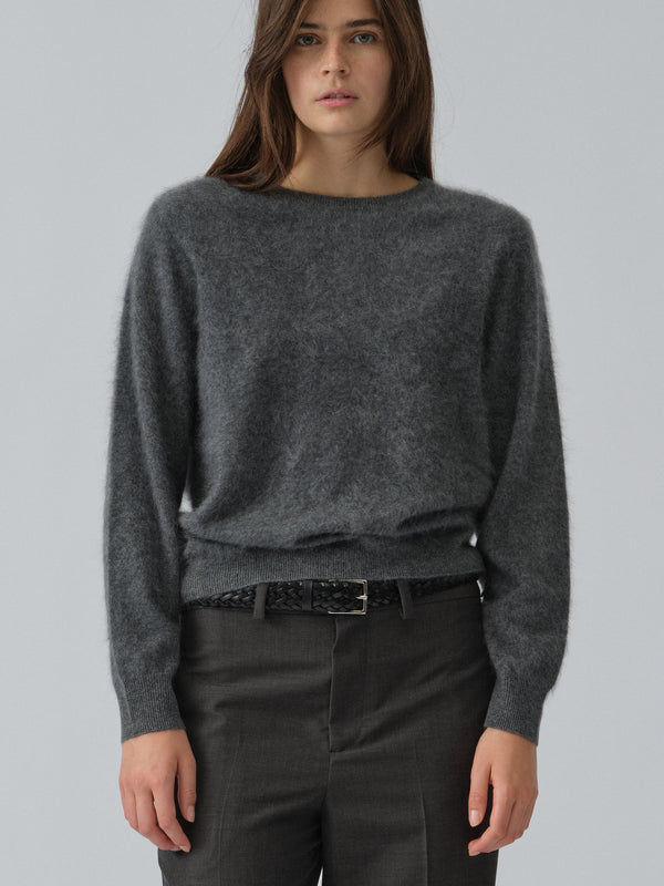 people's republic of cashmere Women's Brushed Crewneck - Heather Grey