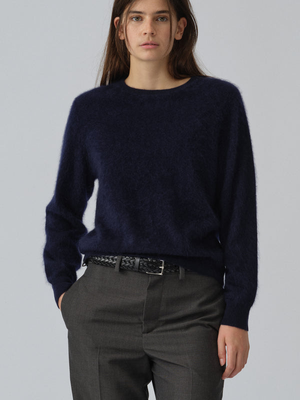 People's Republic Of Cashmere Women's Brushed Crewneck - Navy Blue