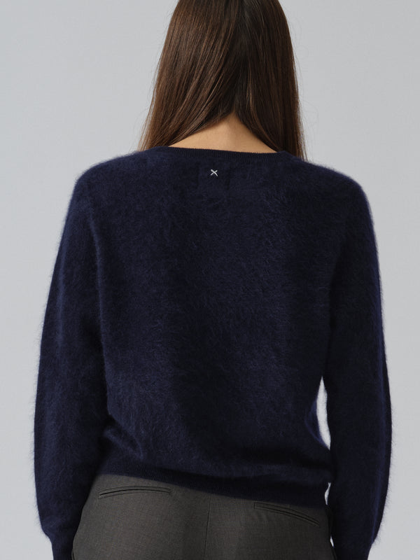 People's Republic Of Cashmere Women's Brushed Crewneck - Navy Blue
