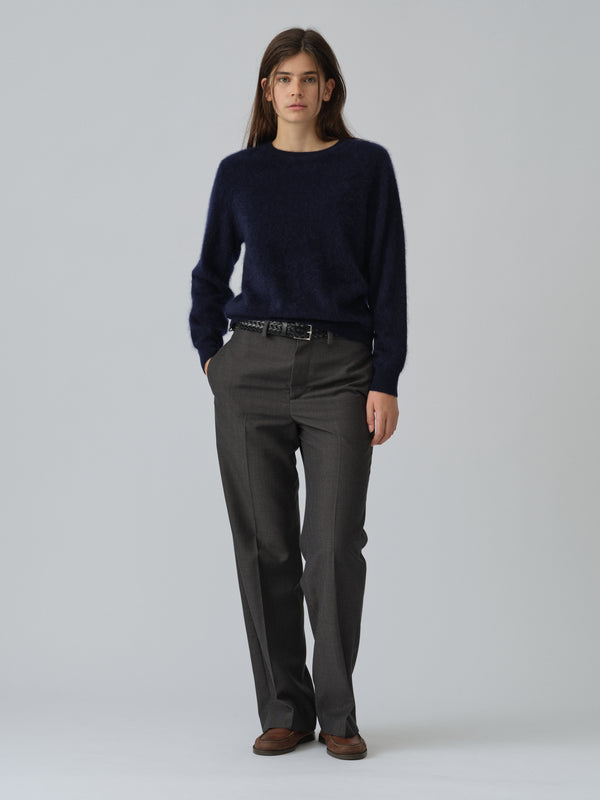 people's republic of cashmere Women's Brushed Crewneck - Navy Blue