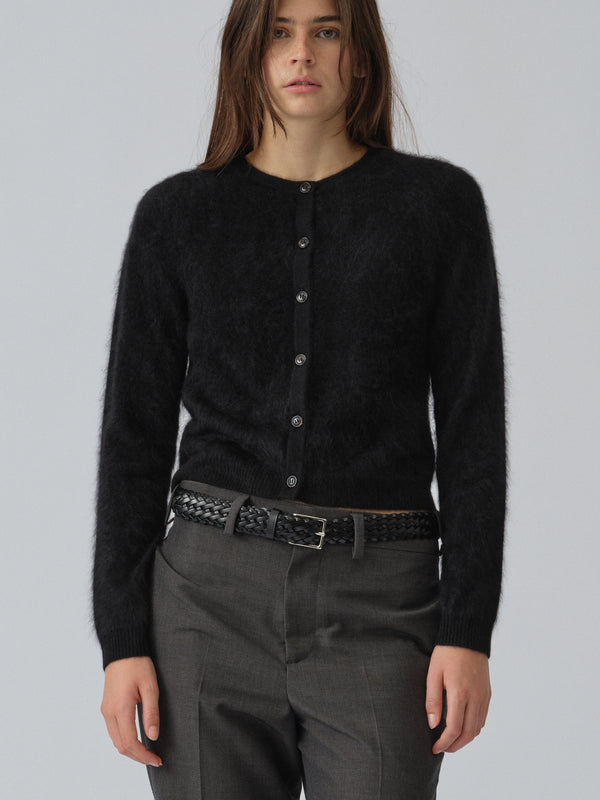 people's republic of cashmere Women's Brushed O-Cardigan - Black