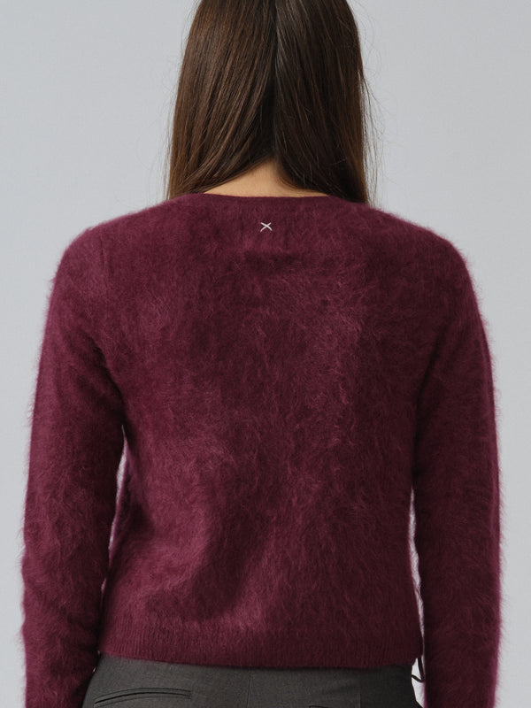 People's Republic Of Cashmere Women's Brushed O-Cardigan - Bordeaux