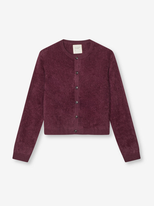 People's Republic Of Cashmere Women's Brushed O-Cardigan - Bordeaux