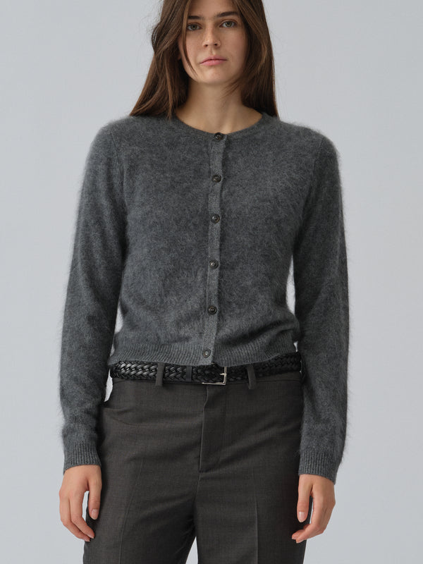 People's Republic Of Cashmere Women's Brushed O-Cardigan - Heather Grey