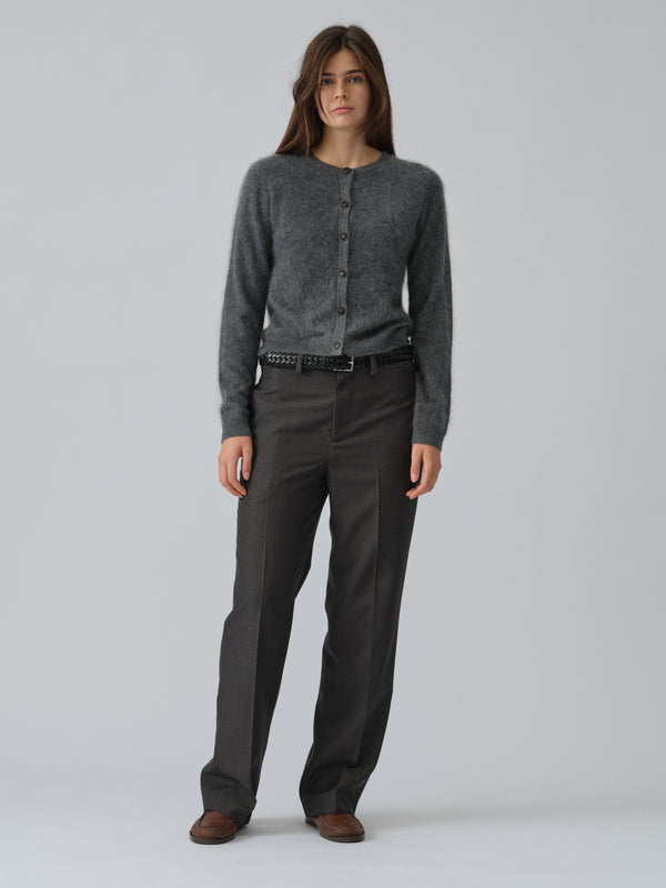 people's republic of cashmere Women's Brushed O-Cardigan - Heather Grey