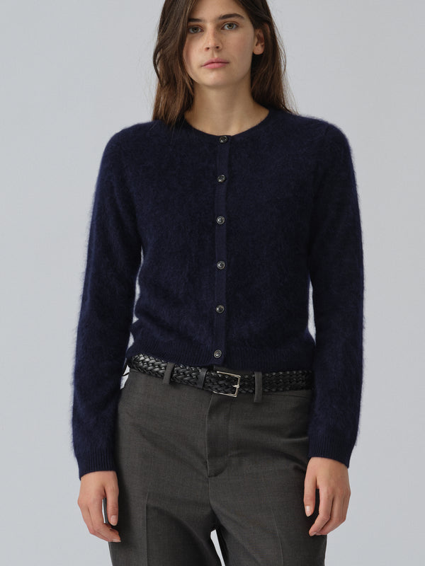 People's Republic Of Cashmere Women's Brushed O-Cardigan - Navy Blue