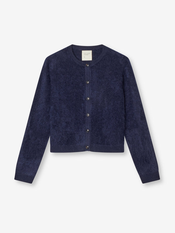 People's Republic Of Cashmere Women's Brushed O-Cardigan - Navy Blue