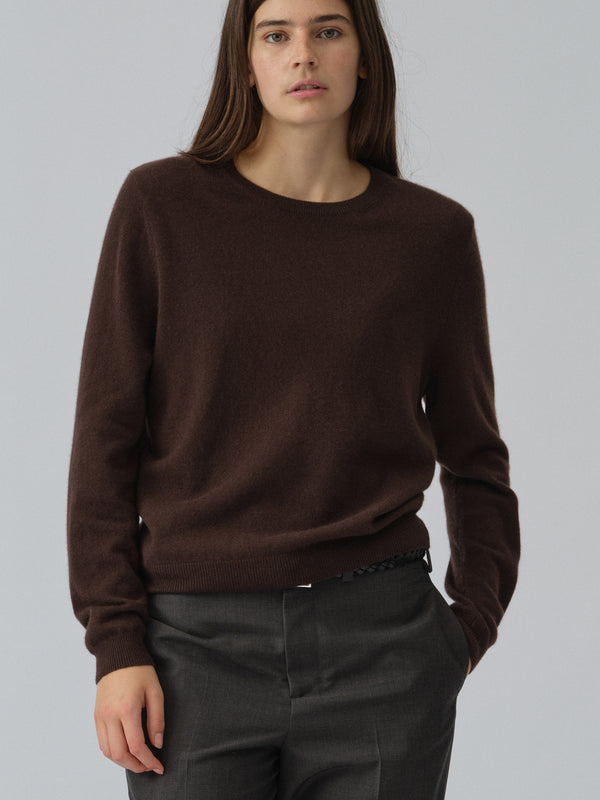 People's Republic Of Cashmere Women's Classic Roundneck - Dark Brown